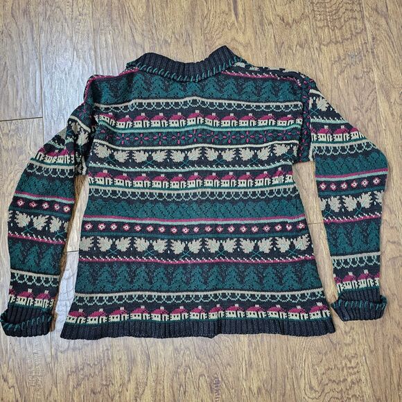 90s Vintage Signatures Northern Isle Hand Embroidered Button Up Sweater Size M - Picture 4 of 10